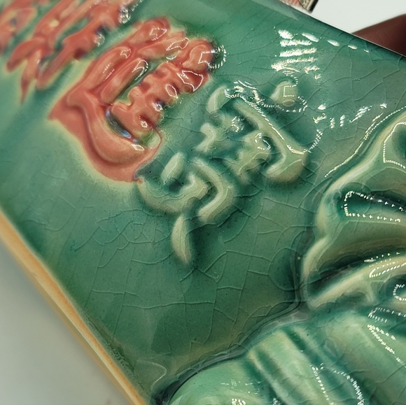 Green Elephant Feng Shui Prosperity Planter Celadon Glazed Vintage Ceramic - Picture 15 of 16